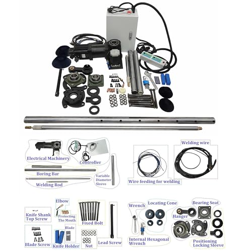 INTSUPERMAI Portable Line Boring and Welding Machine Bore Welder 110V Hole Drilling Connecting Rod Boring Machine European Connector NO Welder for Excavators Cranes Loaders