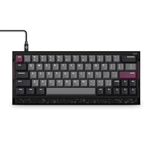 IQUNIX EV63 Hall Effect Magnetic Gaming Keyboard 60    0 01mm Rapid Trigger  Adjustable Actuation  0 125ms Latency  Hot Swap  SOCD  RGB  Aluminum with Forged Carbon  Dark Purple 