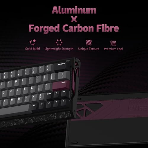 IQUNIX EV63 Hall Effect Magnetic Gaming Keyboard 60    0 01mm Rapid Trigger  Adjustable Actuation  0 125ms Latency  Hot Swap  SOCD  RGB  Aluminum with Forged Carbon  Dark Purple 