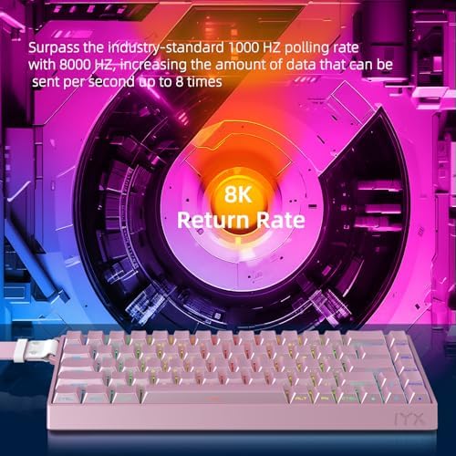 IROK MU68 Ultra Rapid Trigger Magnetic Switch Keyboard  Zero Dead Zone  Hot Swapped RGB Programmable  RT 0 01mm 8K  Low Latency Wired Gaming Keyboard for Win/Mac Gamer Pink