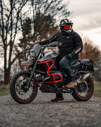 Talla L, IRON JIAS Motorcycle Jacket  CE Certified  3 in 1 Winter Windproof Riding Hoodie for Cold Weather with Removable Warm Liner L