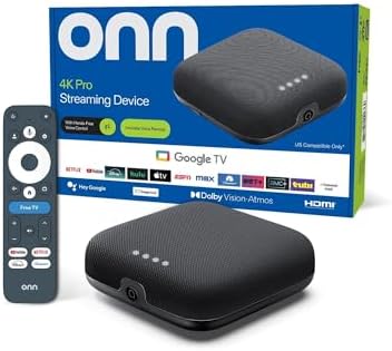 ITS BRAZILIAN onn 4K Pro Streaming Device  Google TV with Gemini    Ultra Fast Streaming  Stunning 4K UHD  32GB Storage  3GB RAM  Dolby Vision & Atmos  Find My Remote with Backlight  Ethernet Port