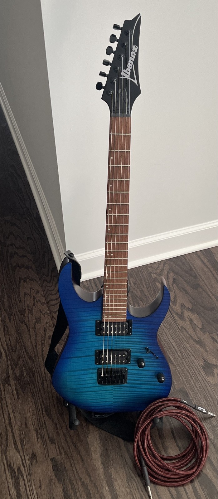 Ibanez   RG6003FM Electric Guitar Flat Sapphire Blue w/Stand & Cord