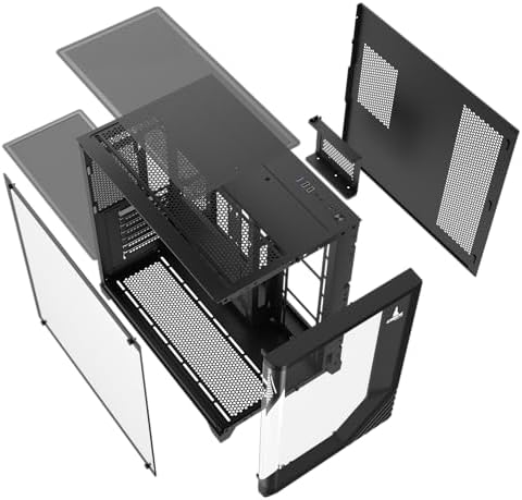 Iceberg Crystal Wave L ATX Tower Gaming PC Case Full View Panoramic Curved Tempered Glass Includes Seven  7  aRGB Fans  Negro 