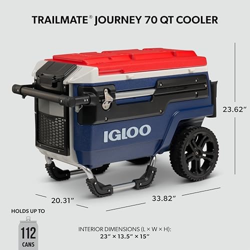 Igloo Trailmate Journey 70Qt Wheeled Cooler   Insulated Hard Shell Ice Chest