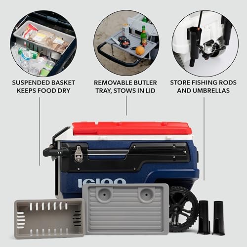 Igloo Trailmate Journey 70Qt Wheeled Cooler   Insulated Hard Shell Ice Chest