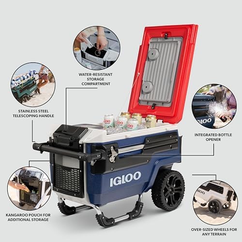 Igloo Trailmate Journey 70Qt Wheeled Cooler   Insulated Hard Shell Ice Chest