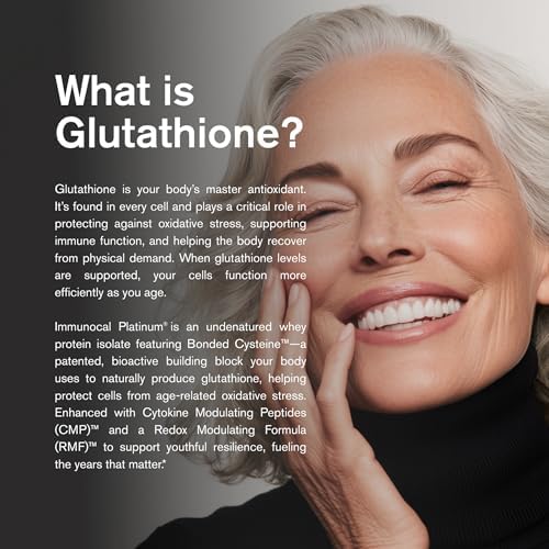 Immunocal Platinum Glutathione Precursor   Whey Protein Isolate  Anti Aging  Skin   Cell Renewal  Immune Support  Detox   Bone Support   Fat and Sugar Free  Lactose Intolerant Friendly   30 Servings
