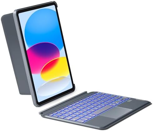 Inateck for iPad Pro 11 inch 1st/2nd/3rd/4th Generation   Air 11 M3/M2  Air 6 M3/M2 / 5/4 10 9 inch  2022/2020   Detachable iPad Keyboard Case with 7 Color Backlight and Touchpad  KB04111 Purple