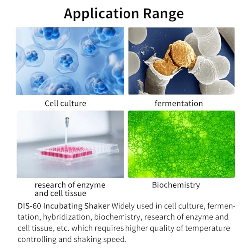 Incubadora de coctelera, agitador térmico, temperatura rango de control R.T.+5 ~ 140.0 °F, Sacudiendo la órbita de carrera 0.787 in rotación del círculo, velocidad 50 ~ 300 rpm, Erlenmeyer, coctelera