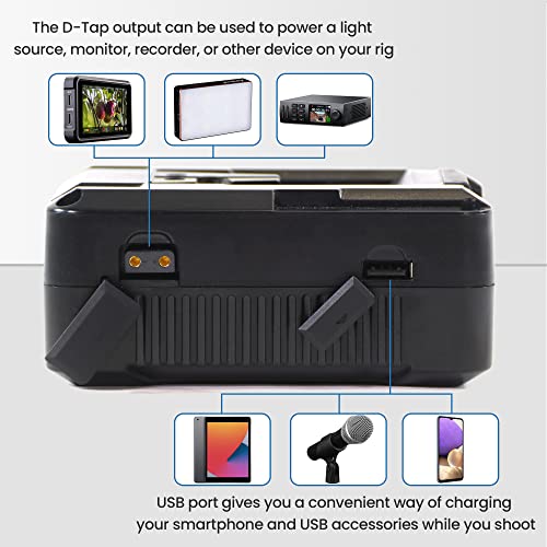 IndiPRO Micro Series 98Wh V Mount Lithium Ion Battery   Compact  High Capacity Power for Professional Cameras and Equipment