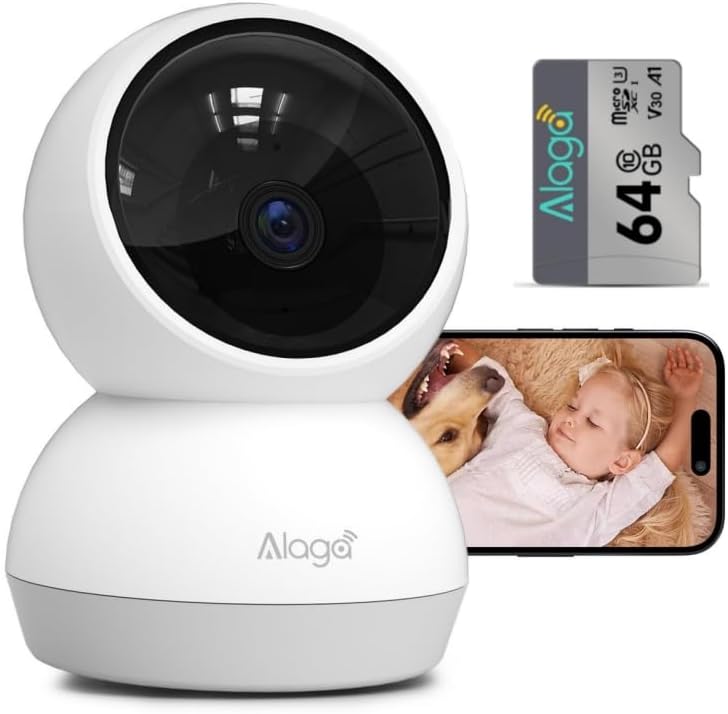 Indoor Camera  3K HD Indoor Security Camera  360  Pan/Tilt Pet Camera  2 Way Audio  Siren  Night Vision  Baby/Pet Monitor with Phone App 2 4G and 5G WiFi  Compatible Alexa and Google Assistant