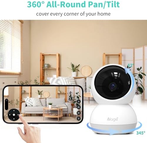 Indoor Camera  3K HD Indoor Security Camera  360  Pan/Tilt Pet Camera  2 Way Audio  Siren  Night Vision  Baby/Pet Monitor with Phone App 2 4G and 5G WiFi  Compatible Alexa and Google Assistant