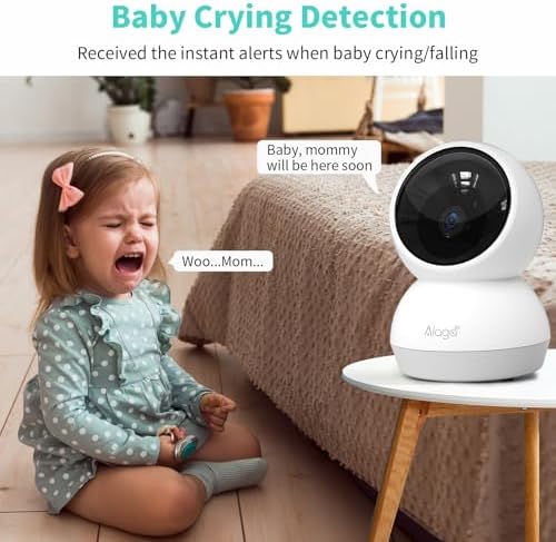 Indoor Camera  3K HD Indoor Security Camera  360  Pan/Tilt Pet Camera  2 Way Audio  Siren  Night Vision  Baby/Pet Monitor with Phone App 2 4G and 5G WiFi  Compatible Alexa and Google Assistant