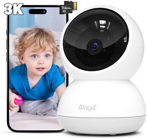 Indoor Camera  3K HD Indoor Security Camera  360  Pan/Tilt Pet Camera  2 Way Audio  Siren  Night Vision  Baby/Pet Monitor with Phone App 2 4G and 5G WiFi  Compatible Alexa and Google Assistant