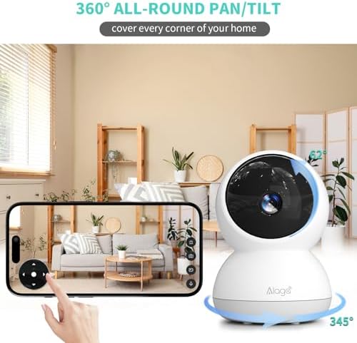 Indoor Camera  3K HD Indoor Security Camera  360  Pan/Tilt Pet Camera  2 Way Audio  Siren  Night Vision  Baby/Pet Monitor with Phone App 2 4G and 5G WiFi  Compatible Alexa and Google Assistant
