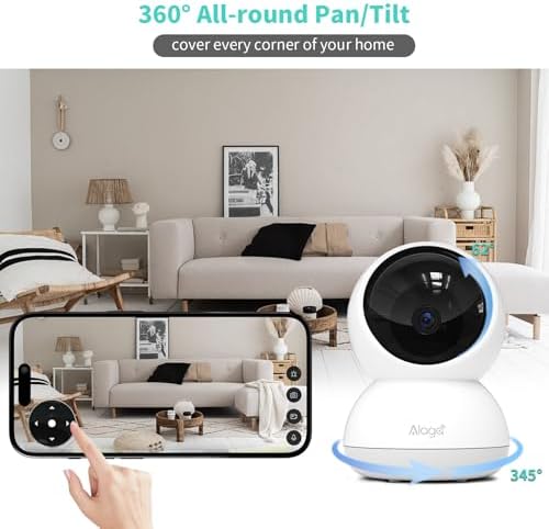 Indoor Camera  3K HD Indoor Security Camera  360  Pan/Tilt Pet Camera  2 Way Audio  Siren  Night Vision  Baby/Pet Monitor with Phone App 2 4G and 5G WiFi  Compatible Alexa and Google Assistant