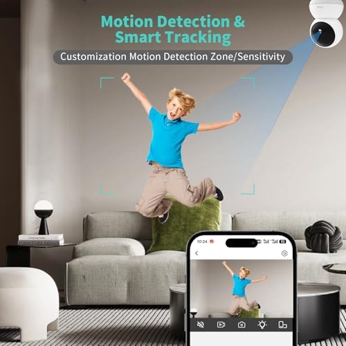 Indoor Camera  3K HD Indoor Security Camera  360  Pan/Tilt Pet Camera  2 Way Audio  Siren  Night Vision  Baby/Pet Monitor with Phone App 2 4G and 5G WiFi  Compatible Alexa and Google Assistant