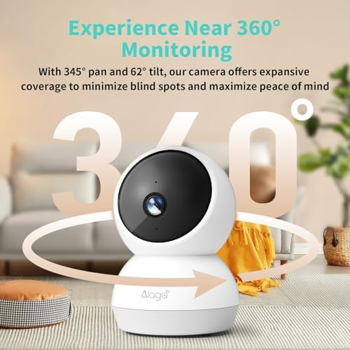 Indoor Camera  3K HD Indoor Security Camera  360  Pan/Tilt Pet Camera  2 Way Audio  Siren  Night Vision  Baby/Pet Monitor with Phone App 2 4G and 5G WiFi  Compatible Alexa and Google Assistant