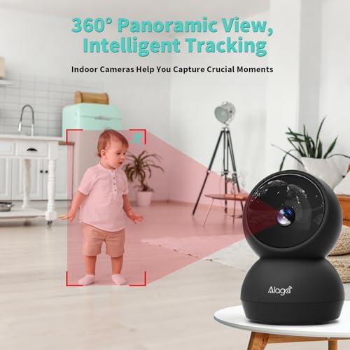 Indoor Camera  3K HD Indoor Security Camera  360  Pan/Tilt Pet Camera  2 Way Audio  Siren  Night Vision  Baby/Pet Monitor with Phone App 2 4G and 5G WiFi  Compatible Alexa and Google Assistant