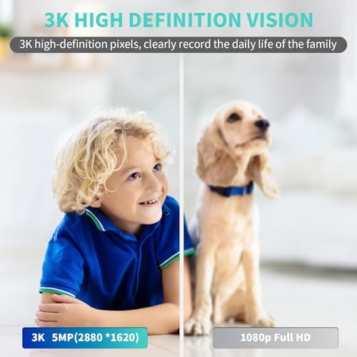 Indoor Camera  3K HD Indoor Security Camera  360  Pan/Tilt Pet Camera  2 Way Audio  Siren  Night Vision  Baby/Pet Monitor with Phone App 2 4G and 5G WiFi  Compatible Alexa and Google Assistant