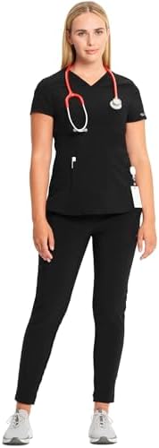 TALLA S - Infinity Cherokee V Neck Womens Nurse Scrub Top  4 Way Stretch  Superior Performance and Comfort CK623A
