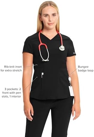 TALLA S - Infinity Cherokee V Neck Womens Nurse Scrub Top  4 Way Stretch  Superior Performance and Comfort CK623A