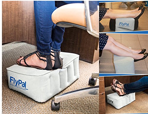 Flypal Almohada inflable para descanso de pies para viajes, diseño patentado 2 en 1, cojín reposapiés inflable para el hogar, la oficina. Esencial para viajes en avión y cama de avión para niños