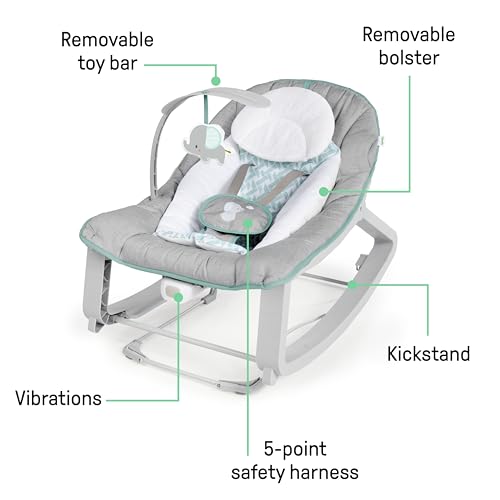 Ingenuity Keep Cozy 3 in 1 Grow with Me Vibrating Baby Bouncer  Seat & Infant to Toddler Rocker  Vibrations &  Toy Bar  0 30 Months Up to 40 lbs  Weaver 