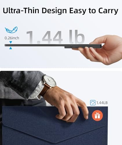 Ingnok Portable Monitor  Ultra Slim 15 6 Inch FHD IPS Laptop Screen Extender with Adjustable Stand  USB C Compatible  Ideal for Travel and Office