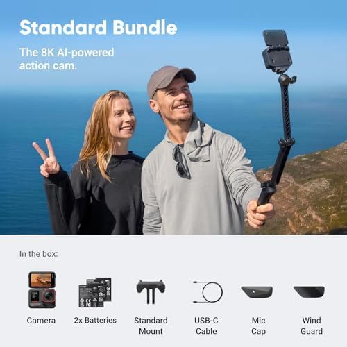 Insta360 Ace Pro 2 Dual Battery Bundle   8K Waterproof Action Camera Co Engineered with Leica  1/1 3 Sensor  Dual AI Chip  Leading Low Light  Superior Audio