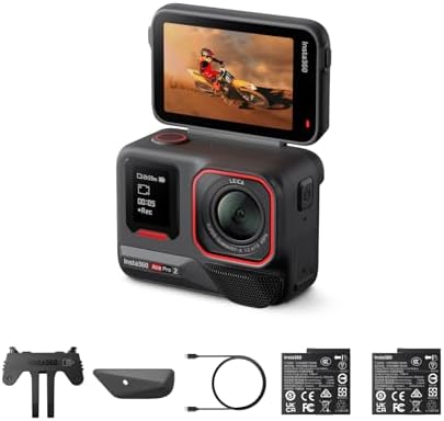 Insta360 Ace Pro 2 Dual Battery Bundle   8K Waterproof Action Camera Co Engineered with Leica  1/1 3 Sensor  Dual AI Chip  Leading Low Light  Superior Audio