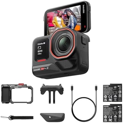 Insta360 Ace Pro 2 Dual Battery Bundle   8K Waterproof Action Camera Co Engineered with Leica  1/1 3 Sensor  Dual AI Chip  Leading Low Light  Superior Audio