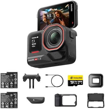 Insta360 Ace Pro 2 Dual Battery Bundle   8K Waterproof Action Camera Co Engineered with Leica  1/1 3 Sensor  Dual AI Chip  Leading Low Light  Superior Audio