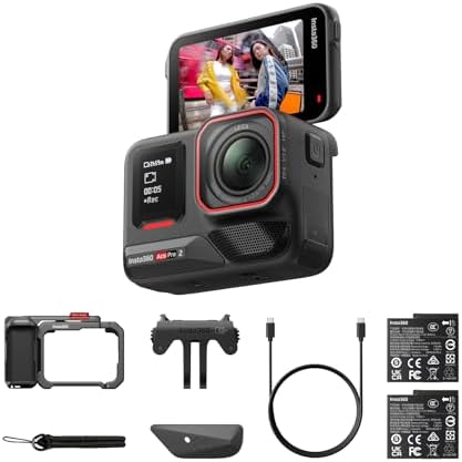 Insta360 Ace Pro 2 Dual Battery Bundle   8K Waterproof Action Camera Co Engineered with Leica  1/1 3 Sensor  Dual AI Chip  Leading Low Light  Superior Audio