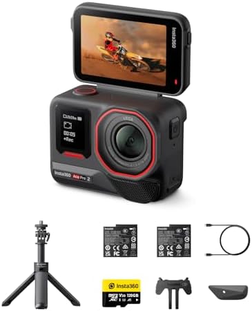 Insta360 Ace Pro 2 Dual Battery Bundle   8K Waterproof Action Camera Co Engineered with Leica  1/1 3 Sensor  Dual AI Chip  Leading Low Light  Superior Audio