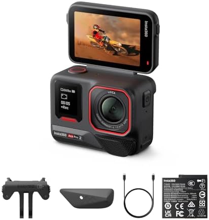 Insta360 Ace Pro 2 Dual Battery Bundle   8K Waterproof Action Camera Co Engineered with Leica  1/1 3 Sensor  Dual AI Chip  Leading Low Light  Superior Audio