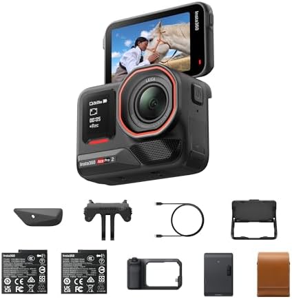 Insta360 Ace Pro 2 Dual Battery Bundle   8K Waterproof Action Camera Co Engineered with Leica  1/1 3 Sensor  Dual AI Chip  Leading Low Light  Superior Audio