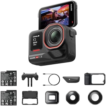Insta360 Ace Pro 2 Dual Battery Bundle   8K Waterproof Action Camera Co Engineered with Leica  1/1 3 Sensor  Dual AI Chip  Leading Low Light  Superior Audio