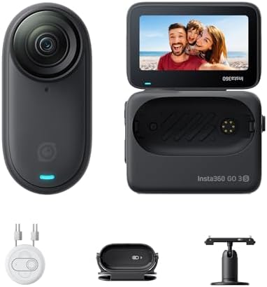 Insta360 GO 3S   128 GB Black 4K Tiny Portable Vlogging Camera  Hands Free POVs  Mount Anywhere  Stabilization  140 Min Battery Life  10m Waterproof  Pet POV