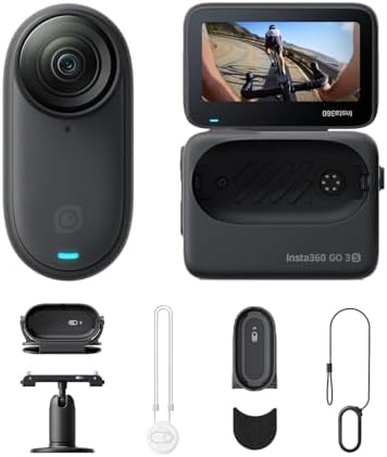 Insta360 GO 3S   128 GB Black 4K Tiny Portable Vlogging Camera  Hands Free POVs  Mount Anywhere  Stabilization  140 Min Battery Life  10m Waterproof  Pet POV