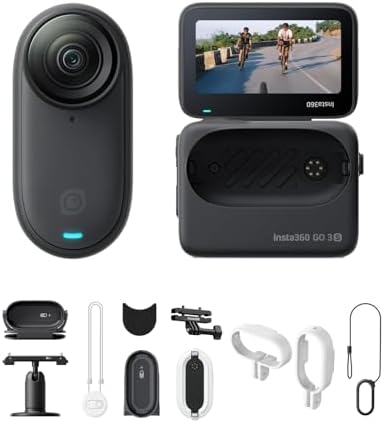 Insta360 GO 3S   128 GB Black 4K Tiny Portable Vlogging Camera  Hands Free POVs  Mount Anywhere  Stabilization  140 Min Battery Life  10m Waterproof  Pet POV