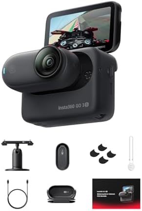 Insta360 GO 3S   128 GB Black 4K Tiny Portable Vlogging Camera  Hands Free POVs  Mount Anywhere  Stabilization  140 Min Battery Life  10m Waterproof  Pet POV
