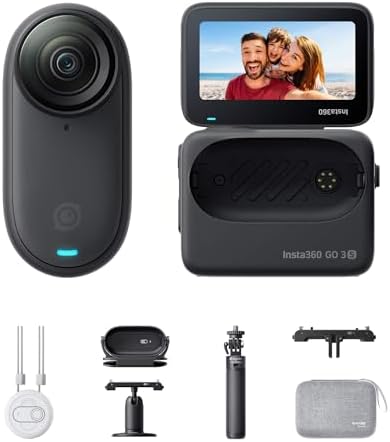 Insta360 GO 3S   128 GB Black 4K Tiny Portable Vlogging Camera  Hands Free POVs  Mount Anywhere  Stabilization  140 Min Battery Life  10m Waterproof  Pet POV