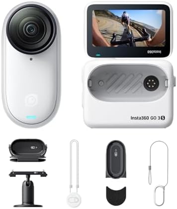 Insta360 GO 3S   128 GB Black 4K Tiny Portable Vlogging Camera  Hands Free POVs  Mount Anywhere  Stabilization  140 Min Battery Life  10m Waterproof  Pet POV