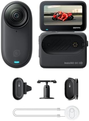 Insta360 GO 3S   128 GB Black 4K Tiny Portable Vlogging Camera  Hands Free POVs  Mount Anywhere  Stabilization  140 Min Battery Life  10m Waterproof  Pet POV