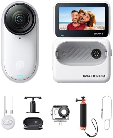 Insta360 GO 3S   128 GB Black 4K Tiny Portable Vlogging Camera  Hands Free POVs  Mount Anywhere  Stabilization  140 Min Battery Life  10m Waterproof  Pet POV