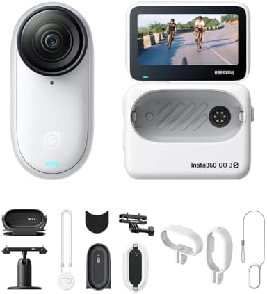 Insta360 GO 3S   128 GB Black 4K Tiny Portable Vlogging Camera  Hands Free POVs  Mount Anywhere  Stabilization  140 Min Battery Life  10m Waterproof  Pet POV