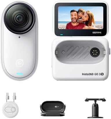Insta360 GO 3S   128 GB Black 4K Tiny Portable Vlogging Camera  Hands Free POVs  Mount Anywhere  Stabilization  140 Min Battery Life  10m Waterproof  Pet POV