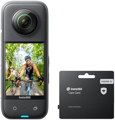 Insta360 X3 360 Action Camera with 5 7K 360 Active HDR Video  4K Single Lens Camera  Waterproof  FlowState Stabilization  2 29 Touchscreen  AI Editing  for Motorcycle  Wintersports and Vlogging